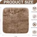 Drydiet 2 Pcs Natural Sheepskin for Bed Sores and Skin Imitation Wool Medical Sheepskins with Non-Slip Back for Pain Relief and Discomfort, Wool Seat Pad, 17 in x 17 in (Square,Coffee Color)