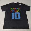 Master Builder 10th Birthday Boy Ten 10 Year Building Bricks T-Shirt (Small, Black)