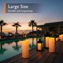 Homemory 12" x 5" Large Waterproof Outdoor Flameless Candles with Remote Control and Timer, Battery Operated Flickering LED Pillar Candles for Outdoor Larterns, Porch, Long Lasting, Set of 2