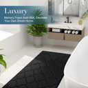 OLANLY Memory Foam Bath Mat Rug 59x20, Ultra Soft and Absorbent Bathroom Rugs, Non-Slip, Comfortable, Machine Washable Bath Carpet for Bathroom Floor, Tub, Shower and Home Decor Accessories, Black