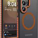 DEERLAMN Strong Magnetic Case for Samsung Galaxy S26 Ultra 6.9-Inch,[Compatible with Magsafe][Military Grade Drop Protection] Translucent Matte Shockproof Protective Phone Cover, Frosted Orange