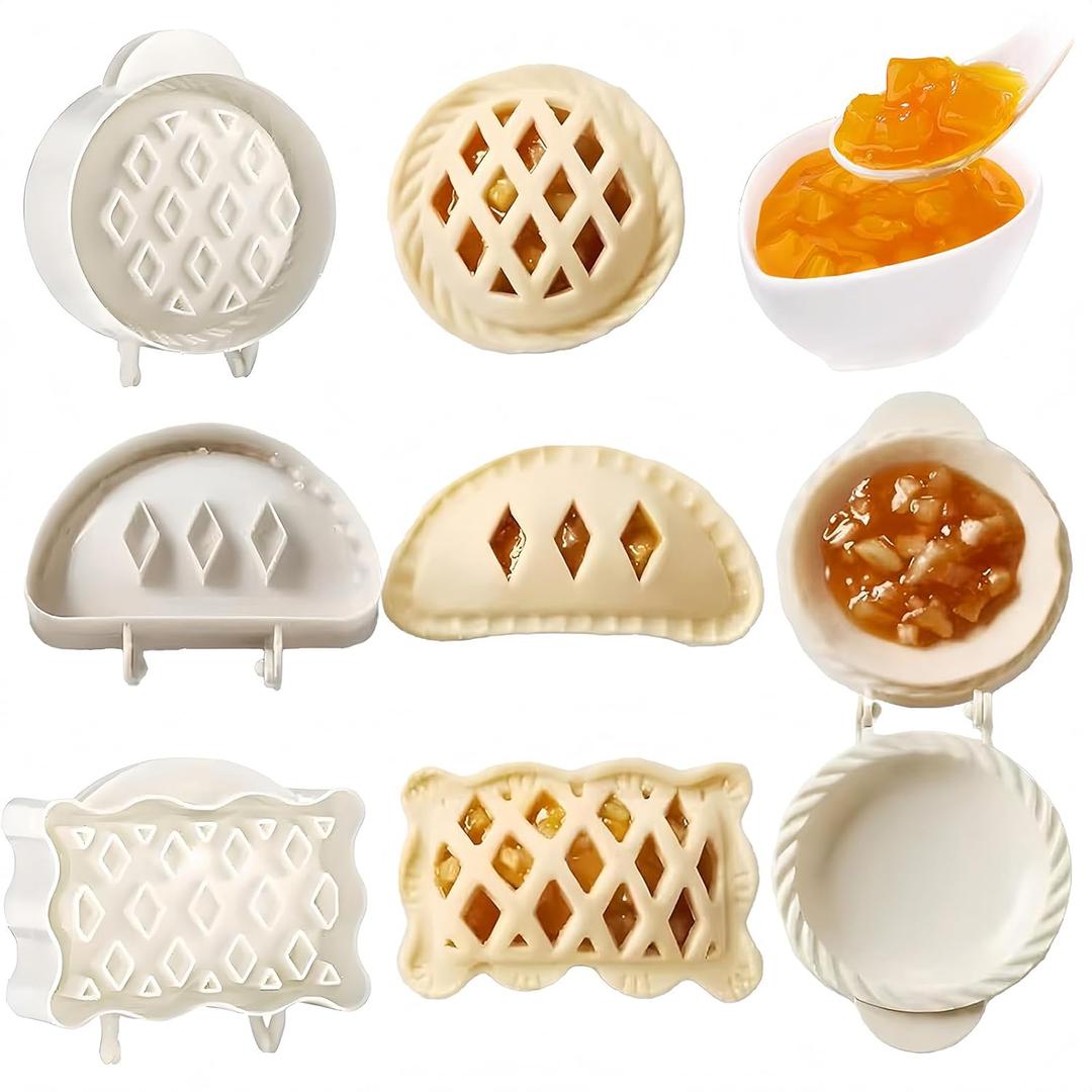 Dough Presser PocketMini Pie Molds,One-Handed Cookie Maker, 3 Shape Christmas Handmade Pie Molds.(Round Pie Mold)