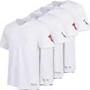 True Religion Mens Undershirts 4 Pack Lightweight Mens Undershirt, 100% Cotton (White, L)