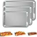Baking Sheet Set for Ninja B33003 Foodi NeverStick Premium, Cookie Sheets for Ninja Sheet Pan, Dishwasher Safe, with 10 x 15 & 11 x 17 & 12 x19" Cooking Trays, Stainless Steel Baking Trays 3PCS