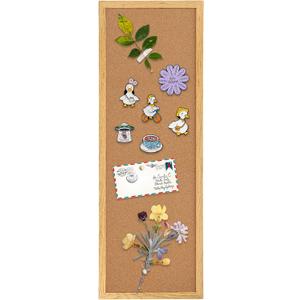 TORASO Cork Board Bulletin Board, Corkboard for Walls with Rustic Brown Frame, Large Wall Mounted Cork Board with Installation Kit,11.8" x 35.4" Pin Tackboard for Home,Office, School (RMB-RB-3090)