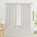 Lecloud Natural Room Darkening Curtains 54 Inch Length 2 Panels, Solid Energy Thermal Insulating Window Curtains for Bedroom, Rod Pocket Curtain Drapes for Living Room, 40" W x 54" L