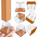 Chair Leg Floor Protectors Square, Silicone Chair Leg Protectors for Hardwood Floors, Chair Leg Caps Covers Protect Wooden Floors from Scratching 20 Pcs X-Large (Fit:1-5/8" ~ 2")