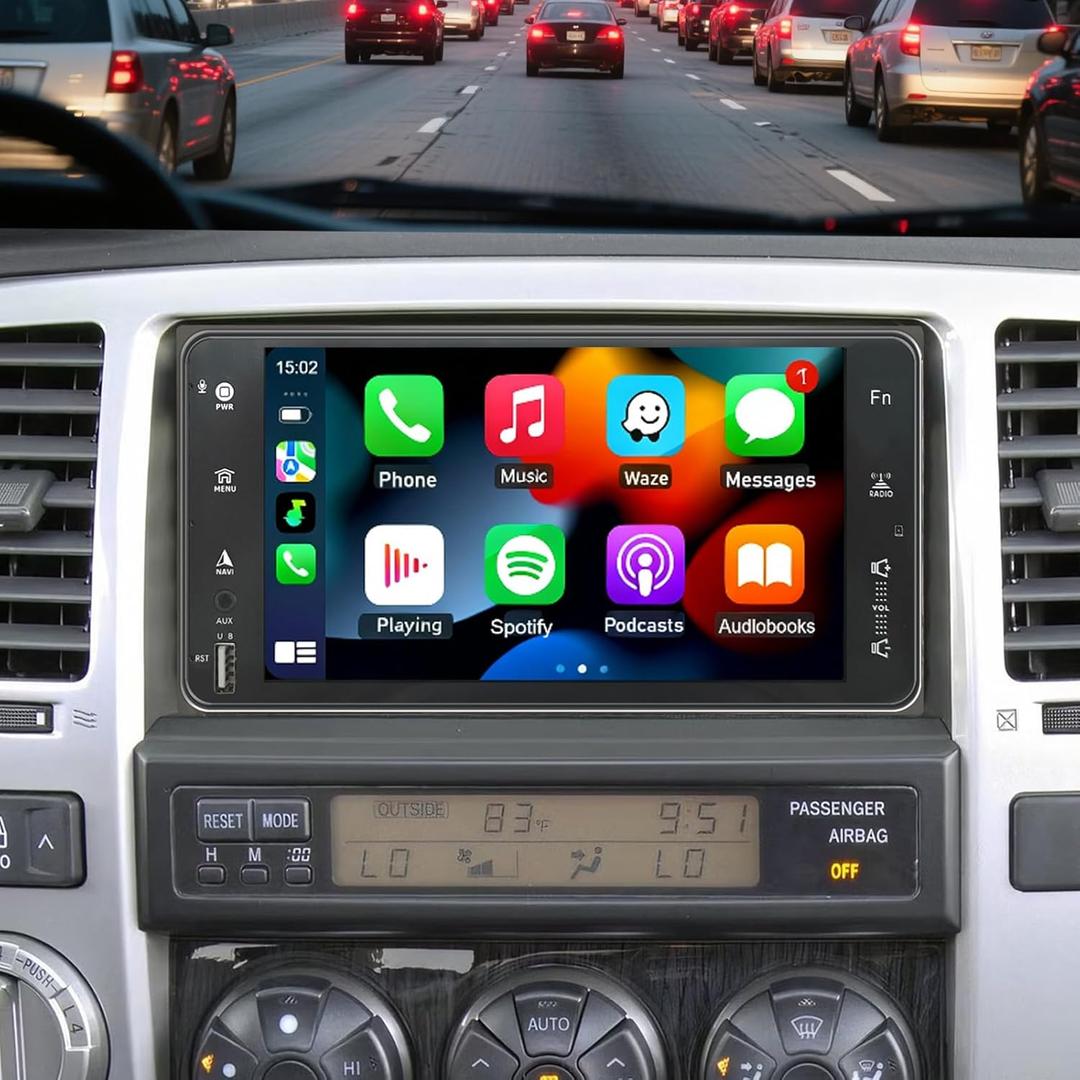 4Core+64G Car Radio Stereo for Toyota 4Runner 2003-2009 Support JBL with Wireless Carplay Android Auto 4Runner Carplay Upgrade 7 inch Touchsreen OEM Camera GPS Navigation FM SWC