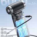 Electric Compressed Air Duster Cordless: 60 MPH High Wind Speed Mini Air Blower for Electronics Portable Computer Cleaner Hand Keyboard Cleaning Powerful Duster for Car, Fans and Other Sences