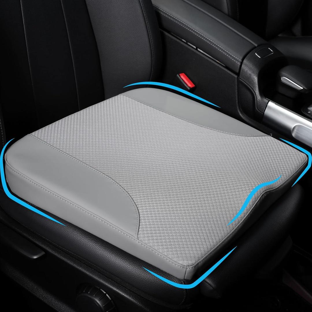 Car Seat Cushion, Car Seat Cushions for Driving with Comfort Memory Foam - Sciatica & Back Pain Relief, Suitable for Car, Truck, Office Chair (Gray)