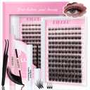 Lash Clusters Kit 10-18mm Mix D Curl DIY Extension Eye Natural Lashes False Wispy EyeLash Cluster with Bond & Seal, Glue Remover, Tweezers(U20 Lash Kits)