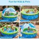 Kids Pool for Toddler, Foldable Kiddie Pool with Removable Canopy, Portable Baby Toddler Pool for Indoor Outdoor, Quick Setup No Tools, Easy Drain Non-Slip Splash Pool for Backyard & Travel (47in)