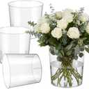 4 Pcs Flower Acrylic Vase Cylinders Round Decorative, Shatterproof Clear Acrylic Vases for Centerpieces, for Home Decor, Wedding, Dining Table, and Events