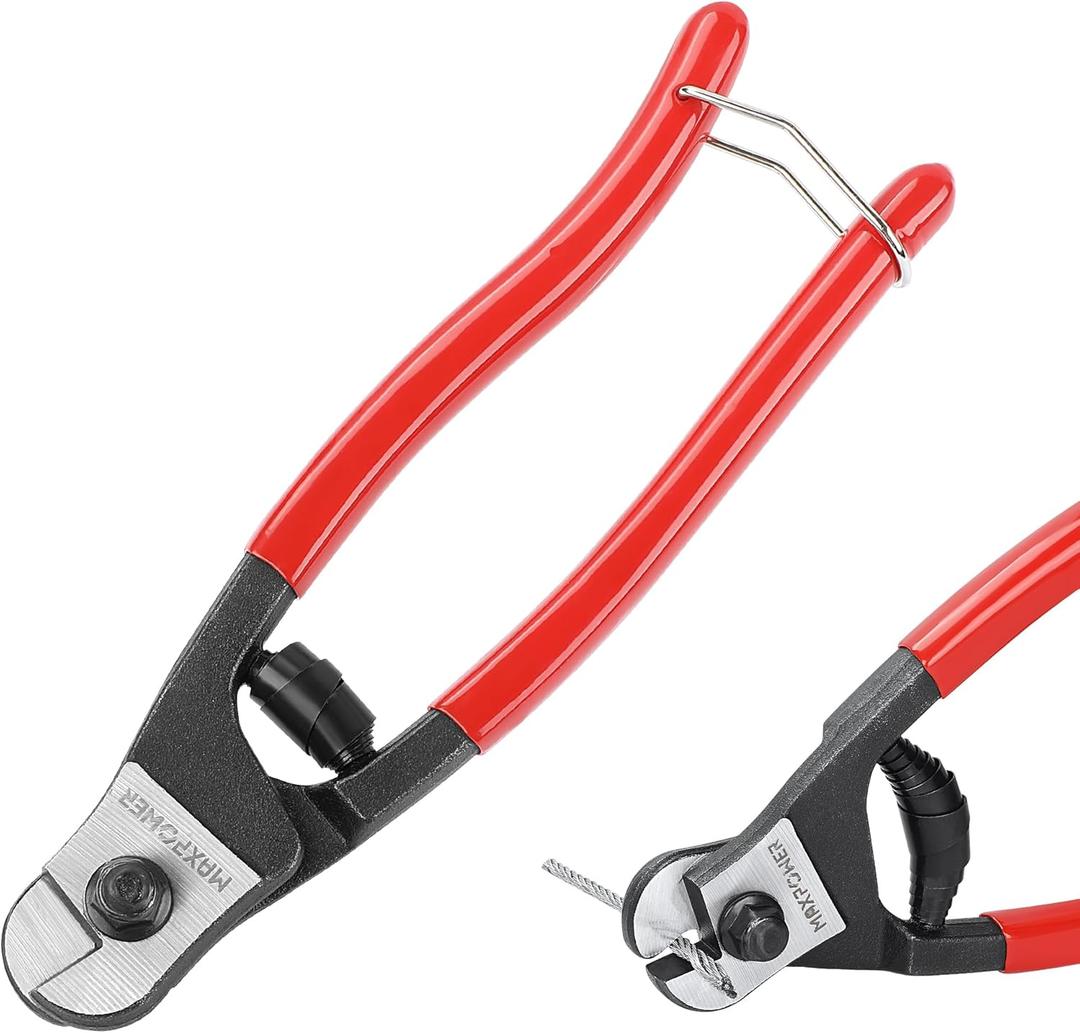 MAXPOWER Wire Cutter, 8-Inch Wire Rope Cutters for Steel Wire, Wire Seals, Aircraft Bicycle Cable, Cable Cutter Cuts Up to ¹³/ ₆₄"(5mm)