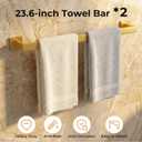 10-Piece Brushed Gold Bathroom Hardware Set SUS304 Stainless Steel, 2×23.6" Towel Bars, 2 Towel Rings, 2 Toilet Paper Holders & 4 Towel Hooks Wall Mounted Bathroom Accessories Set
