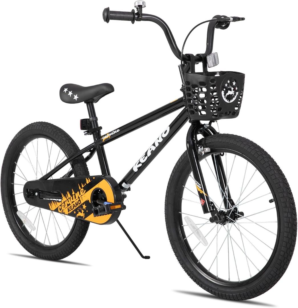 KEANO Cervine 14 16 20 Inch Kids Bike for Boys Girls Ages 3-10 Years, 14 16 Inch Toddler BMX Bikes with Training Wheels and Basket, 20 in Children Bicycles with Kickstand