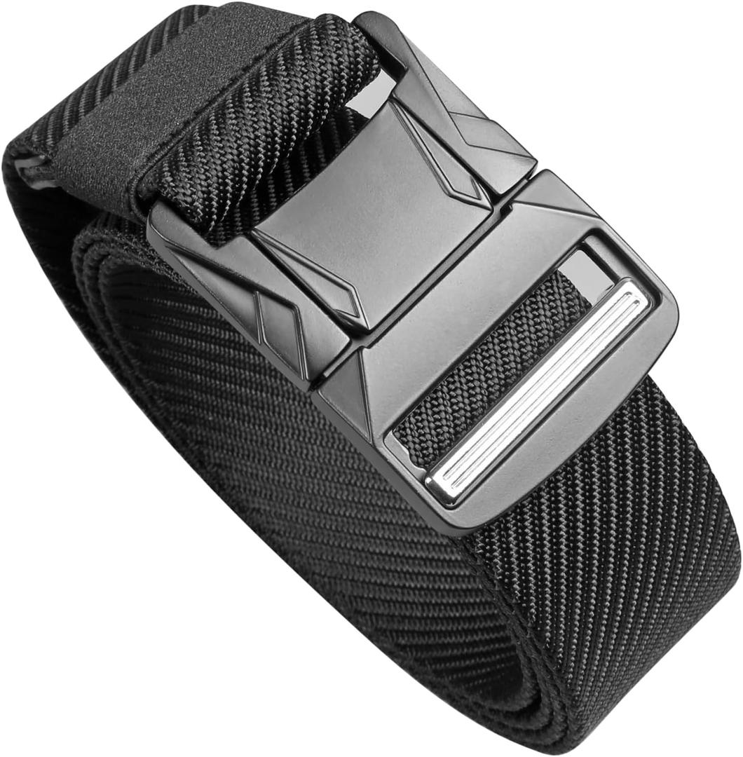 Men's Heavy Duty Webbing Belt Adjustable Military Style Nylon Belts with Metal Buckle (Waist 44"-52"(Length 59"))