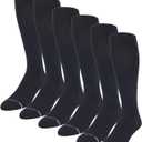 6 Pairs Pack Men's Dr Motion Graduated Compression Therapeutic Socks 8-15 mmHg 10-13 (Black)