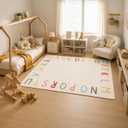 SHIPKEY Alphabet Rug Play Rugs for Kids Large Soft Nursery Mat 5x7ft
Colored Bedroom Area Rugs, Non-Slip Mat, Carpet for Living Room, 150x210cm