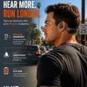 Open-Ear Bone Conduction Headphones for Running, Bluetooth Sports Headphones with Rear Safety Light, Dual Modes, Adjustable Fit, IP66 Waterproof, Mic, 10H Playtime for Gym Cycling