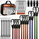 HORUSDY 28-Piece Premium Bungee Cords with Hooks, Includes 10, 18, 24, 36, 48, Bungee Cord Assortment (10 to 48 Inch)