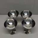 Hapivida Ice Cream Cup, 4Pcs Stainless Steel Serving Dessert Bowls Cups Sauce Bowls Mini Round Footed Yogurt Snack Candy Cups for Salad Fruit Pudding Christmas Party