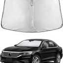 EcoNour Windshield Sunshade Compatible for Volkswagen VW Passat 2012-2020 2021 2022, Sun Visor for Front Windshield & Window Sun Shade Cover, UV Heat Blocker & Protector, Car Accessories