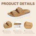 Women Platform Sandals, Arch Support Slides with Adjustable Buckle Straps, Open-Toe Wedge Chunky Sandals for Summer Size 5-10 (6, Brown)