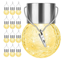 12Pack Hanging Outdoor Solar Lights - Decorative Cracked Glass LED Ball Lights Waterproof Tree Solar Powered Globe Lights with Handle for Garden Yard Patio Fence Christmas Decoration, Warm White