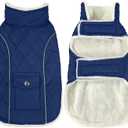 Malier Dog Winter Coat, Windproof Dog Cold Weather Coats with Real Pocket,  Dogs and Puppy (Blue, Small )