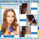SiliFine 24 Pcs Cheer Hair Brush Detangling Cheer Hair Comb Set Include 12 Mini Brush for Hair 12 Fine Wide Combs Wet Dry for Team Gift Sport Cheerleader Gifts for Women(Blue)