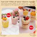 360 Pack Plastic Dessert Cups with Lids and Spoons 5Oz Yogurt Parfait/Appetizer Cup with Round Gold Glitter Serving Goblet cup for Party, Mini Shooter Cups for Fruit Pudding Trifle Ice Cream