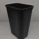 Rubbermaid Commercial Wastebasket Trash Container, 41QT/10.25 GAL, Plastic, Black, Stackable Trash Can for Bedroom/Bathroom/Office, Fits Under Desk/Sink/Cabinet