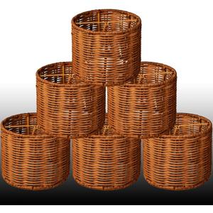 6 Clip-on Chandelier shades Creative Drum boho Lampshades Rattan Clip-On Lamp Shade replacement Wall Lamp Candle Chandelier mini lamps shades