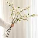 Senjie Artificial Cherry Blossom Branches, Fake Flowers Bouquet with Real Touch Long Stems, Faux Silk Flowers for Vases Wedding Party Table Centerpieces Spring Home Decor (3PCS, Vase Not Included)