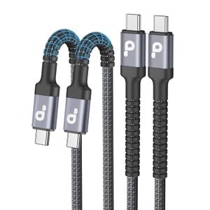 USB C to USB C Cable 6FT, USB Type C Fast Charging Cable 2Pack USB C Cable Nylon Braided USBC iPhone Charger Cord Compatible with iPhone 17/16/15/Pro Max, Sam-sung Galaxy S23, LG and More USB-C Device (Grey)