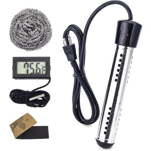 BlueStars 2000W Immersion Water Heater - 304 Stainless Steel Anti-scalding Bucket Electric Heater - Portable Water Heater with Digital LCD Thermometer for Bathtub & Pools