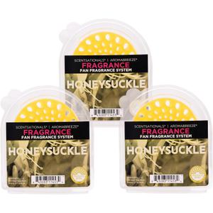 Scentsationals AromaBreeze Scented Wax Discs - Long Lasting Fragrance Wax Air Freshener for Aromabreeze Fan Units - Strong Scent, 3 Fragrance Wax Discs - Honeysuckle