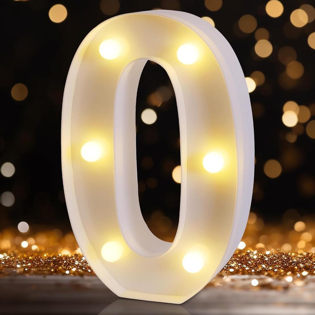 LED Marquee Numbers, 2026 Light Up Numbers for Party, Small Light Up Letters, Battery Powered Lighted Number for Birthday or Home Decor (White)