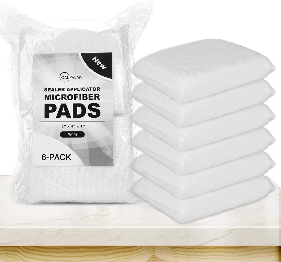 Professional Microfiber Sealer Applicator Pad The Perfect Tool to Apply Sealer to All Natural Stone and Tile Like Marble, Granite, Concrete & Slate (White)