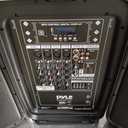 Pyle PA Speaker DJ Mixer Bundle - 300 W Portable Wireless Bluetooth Sound System w/ USB SD XLR 1/4" RCA Inputs - Dual Speaker, Mixer, Microphone, Stand, Cable - Home/Outdoor Party - PPHP28AMX,Black