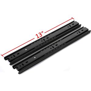 Drawer Slides 13 Inch Ball Bearing Full Extension 3 Section Slide Track Mounting Drawer Runners Slider for Cabinet Home Furniture, 2 Pack (Black 13 Inch)