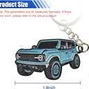 For Bronco Car Keychain, Car Fob Cover Cool Mods Accessories, 4-Door Auto Key Fob Holder Compatible for Bronco 2021 2022 2023 (Blue)