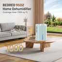 Dehumidifier, 95OZ Dehumidifier for Home 1000 Sq.Ft - Quiet with Auto Shut Off & Relaxing 7 Color Ambient Light,Ideal for Livingroom, Bedroom, Basement(Pale Turquoise)