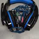 BENGOO G9000 Stereo Gaming Headset for PS4 PC Xbox One PS5 Controller, Noise Cancelling Over Ear Headphones with Mic, LED Light, 7.1 Surround Sound, Soft Memory Earmuffs for Nintendo Xbox Series X|S