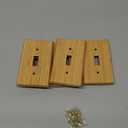 Pinkunn 10 Pieces Solid Wood Light Switch Plate Outlet Covers Bamboo Wooden Decorative Wall Plate for Home Bedroom Kitchen(Light Oak,Single Toggle)