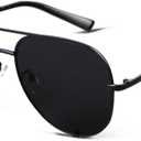 SORVINO Oversized Aviator Sunglasses for Women Men Trendy Retro Bulk Shade Black Faded Sun Glasses Classic UV Protection (Black)