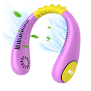 Kids Neck Fan, Portable Bladeless Fans for Kid 4-14Y Girls & Boys, 2600mAh USB Personal Mini Cooling Fan for Travel/Camping/Study, 4 Speeds, Lightweight, Compact, Perfect Summer Gifts for Kids (Pink)