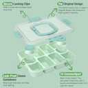 Caperci Original Snackle Box Container - 10-Compartment Divided Snack Serving Tray with Lid & Handle, Built-in 2 Dressing Containers, Leak-Proof, Dishwasher Safe, BPA-Freen (Mint Green)