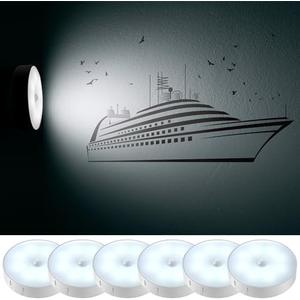 Glooglitter 6 Pcs Cruise Ship Approved Magnetic Nightlight Motion Sensor Night Light Rechargeable LED Night Lights Auto on or Off Motion Activation Nightlight for Cruise Ship Home Hallway Bathroom